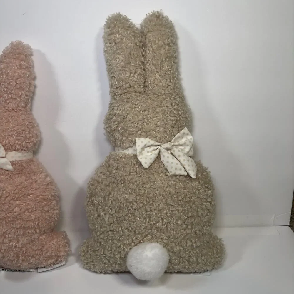 The Farmhouse by Rachel Ashwell Bunny Plush Decorative Pillows Pink Cream Easter